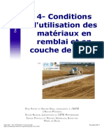 Conditions d'Utilisation Des Matériaux en Remblai Et en Couche de Forme