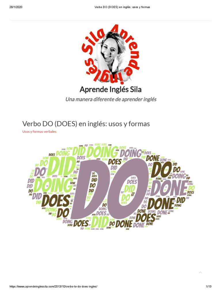 Verbo DO (DOES) en Inglés Usos y Formas PDF Verbo Idioma en Inglés