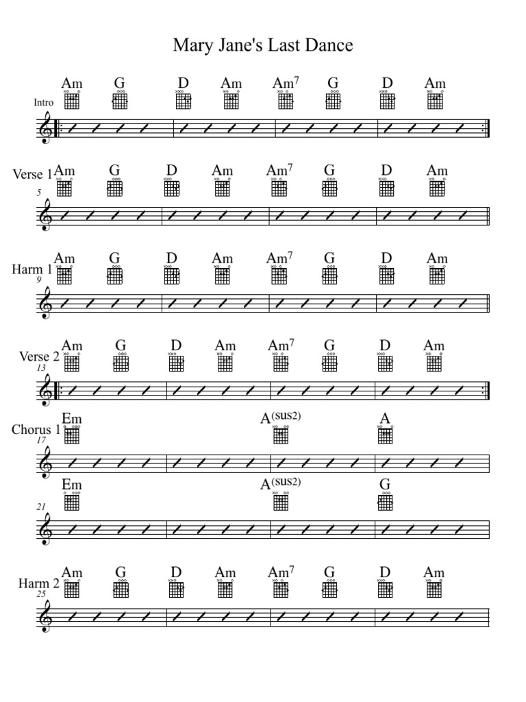 Mary Jane's Last Dance PDF Song Structure Entertainment