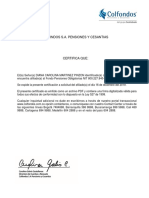 Certificado PENSION COLFONDOS