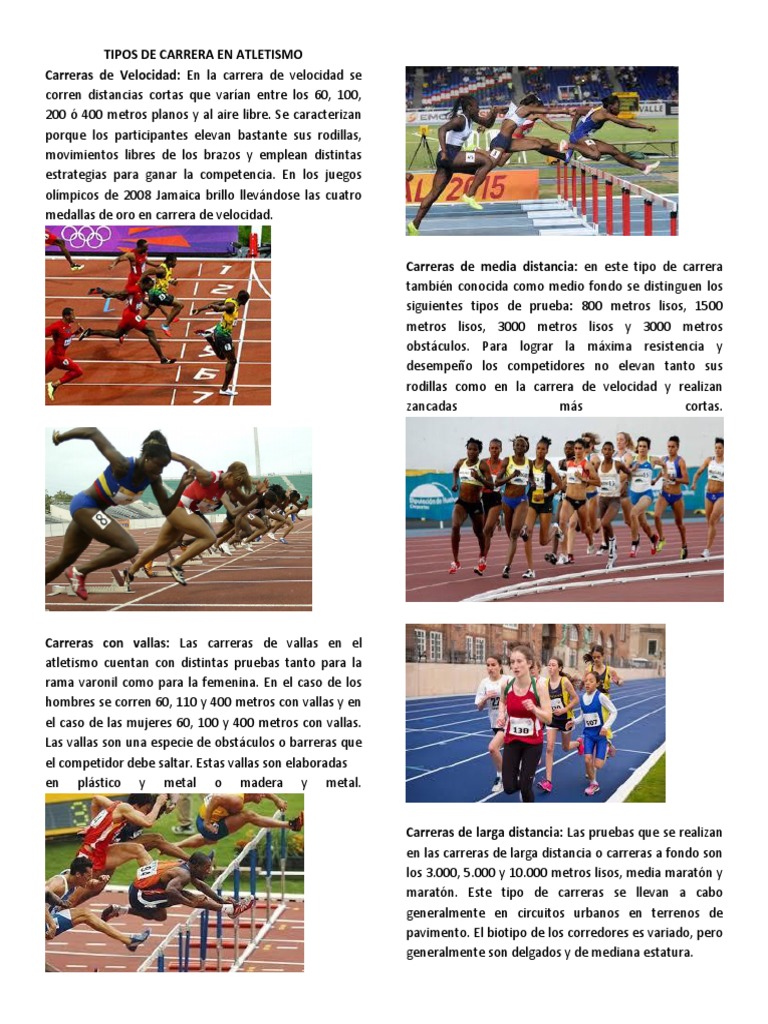 Tipos de Carreras en Atletismo | PDF | Deporte del atletismo | Juegos ...