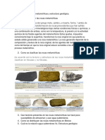 Cuestionario 2. Metamorficas y Estructura Geologica