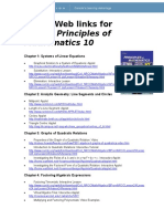 Useful Web Links For Principles of Mathematics 10 Number 1