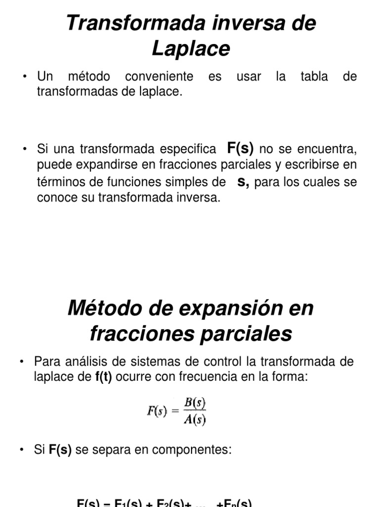 Transformada Inversa de Laplace | PDF | Fracción (Matemáticas ...