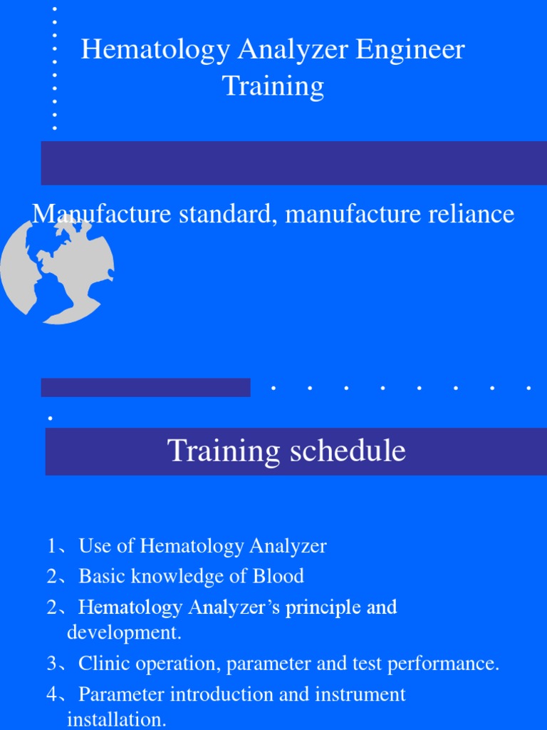 Hematology Analyzer Training Overview | PDF | Red Blood Cell | White ...