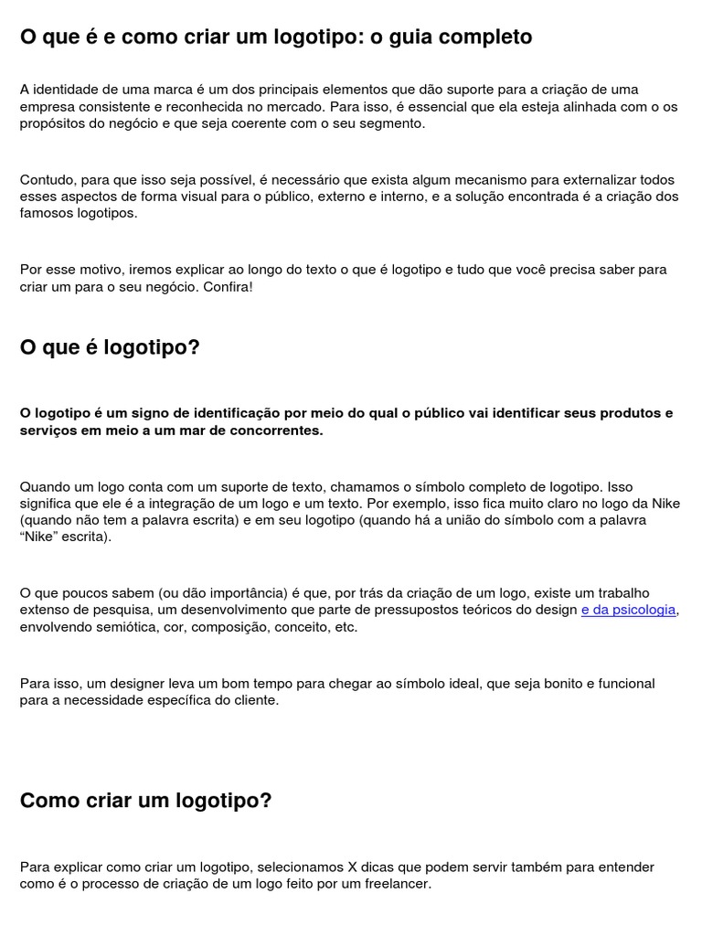 O Que e e Como Criar Um Logotipo o Guia Completo | PDF | Marca | Cor, image size:768x1024