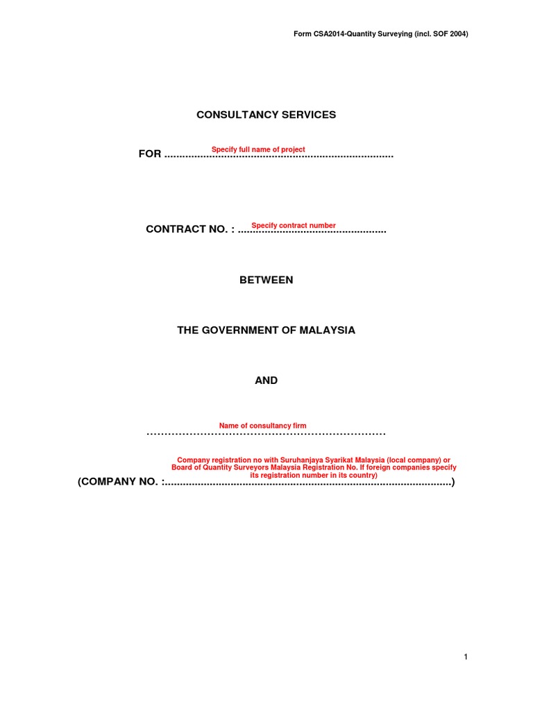 Form Csa2014 Quantity Surveying Pdf Professional Liability Insurance Indemnity