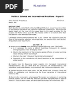2009 Civil Services Mains Political Science and International Relations Paper II