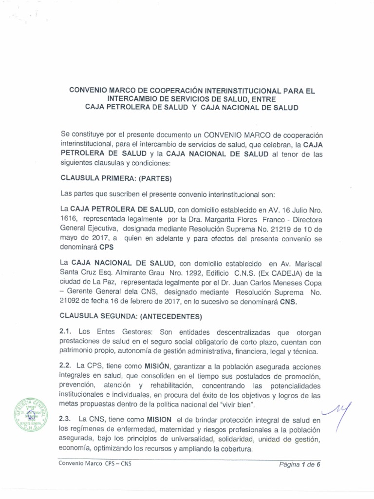 Convenio Marco de Cooperación Interinstitucional para El Intercambio de ...