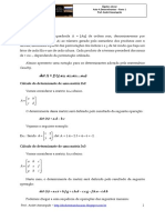 Álgebra Linear - Aula 4 - Determinantes - Parte 1