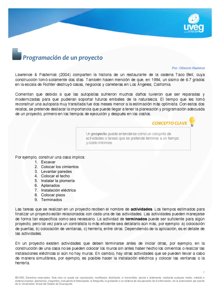PDF Programación de Un Proyecto PDF | PDF | Diseño | Ingeniería