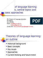 Theories of Language Learning: Key Issues, Central Topics and Basic Approaches