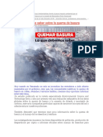 Calendario Ambiental y Nota Quema de Basura