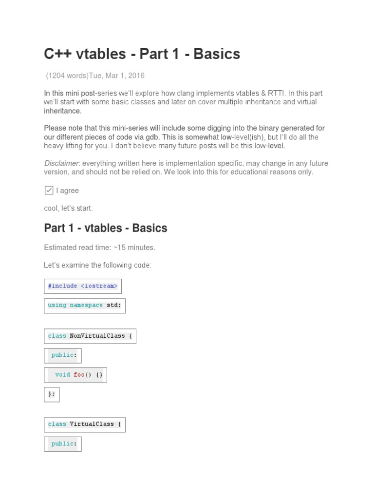 Understanding C++ Vtables Basics | PDF | Pointer (Computer Programming ...