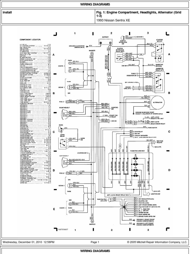 Sistema electrico Nissan Sentra XE B13 93 b14 engine diagram 
