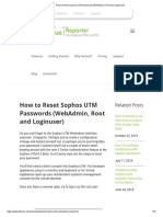 How To Reset Sophos UTM Passwords (WebAdmin, Root and Loginuser)