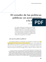 El Estudio de Las Políticas Públicas: Un Acercamiento A La Disciplina