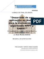 Dessarollo - de - Una - Aplicación - en - Matlab - para - La - Evaluación - de - Algoritmos - MPPT - y - GMPPT - ENRIC - MICOL PDF