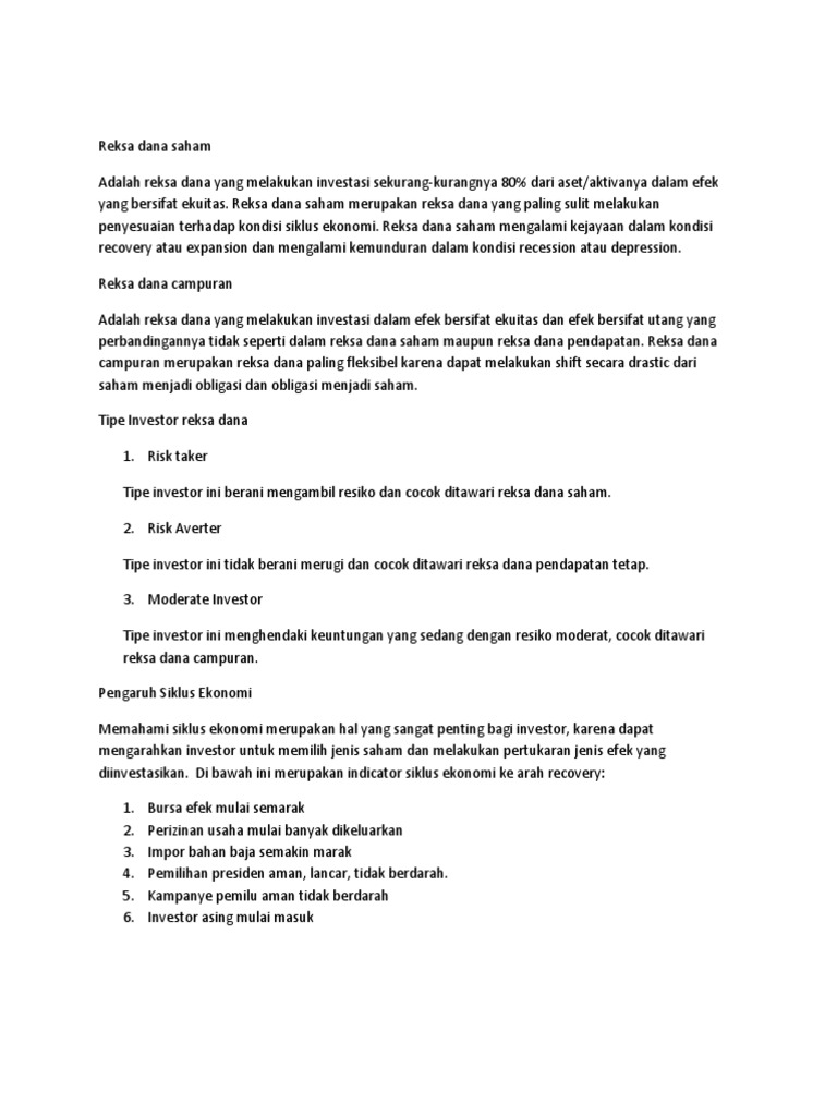 Reksa Dana Saham | PDF