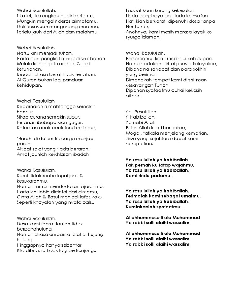 Puisi Kerinduan kepada Rasulullah | PDF