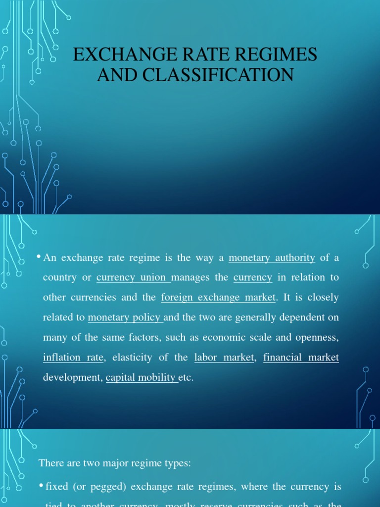 Exchange Rate Regimes | PDF | Exchange Rate | Financial Markets