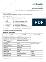 LearnEnglish Reading A1 A Study Timetable