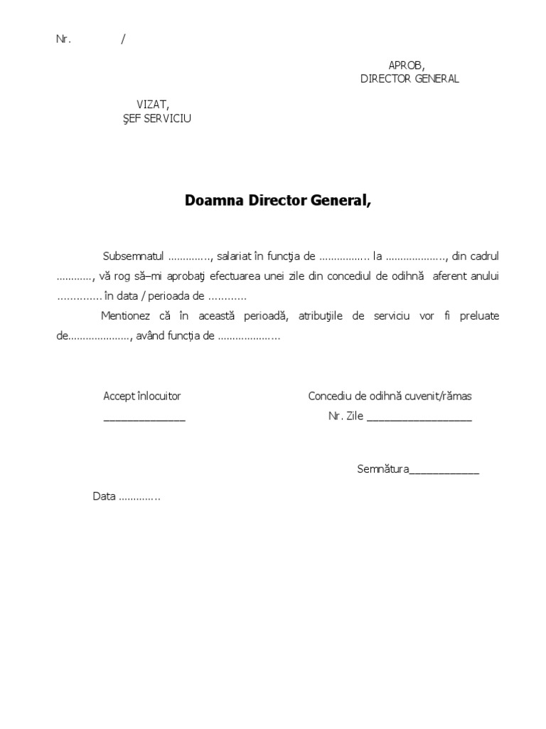 Cerere Concediu Odihna Docx