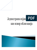 Jednostrana Izjava Volje Kao Izvor Obligacija PDF