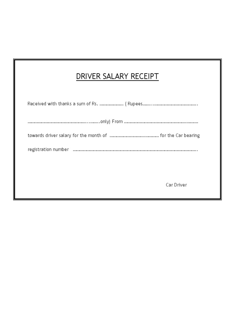 Driver Salary Receipt | PDF