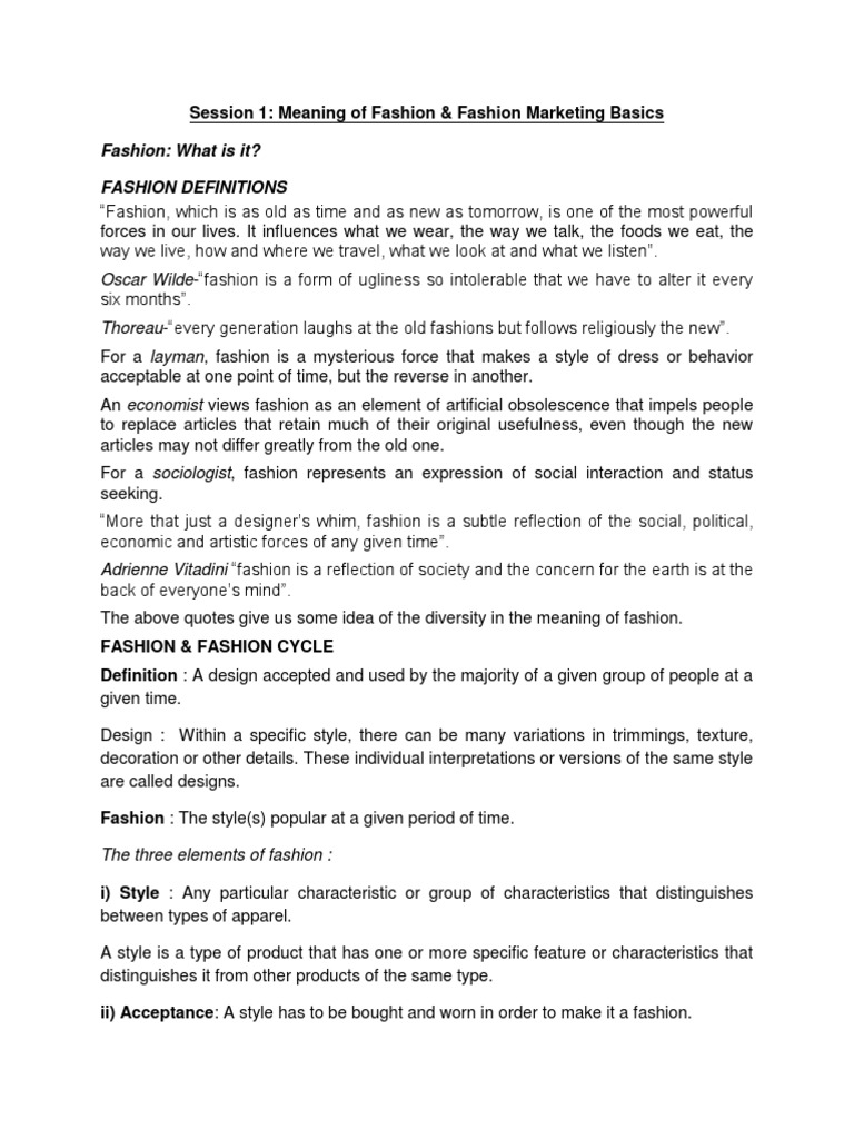 Fashion Terminology | PDF | Fashion | Retail