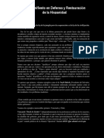 Manifiesto en Defensa y Restauración de La Hispanidad PDF