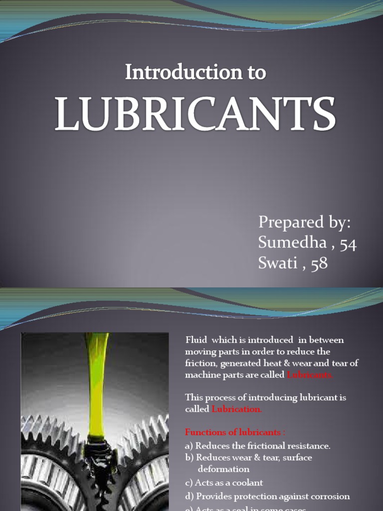 Introduction To Lubricants PDF PDF Lubricant Friction