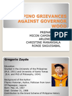 GROUP 7 Filipino Grievances Against Governor Wood