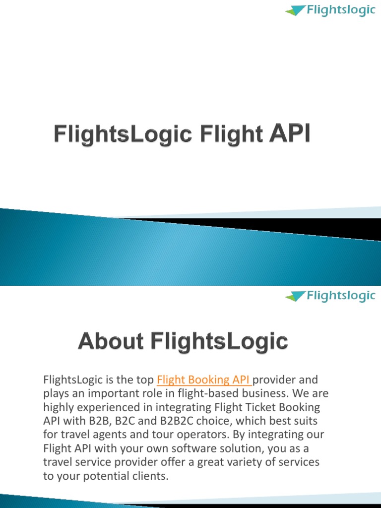 Flightslogic Flight Api Pdf Travel Agency Pricing