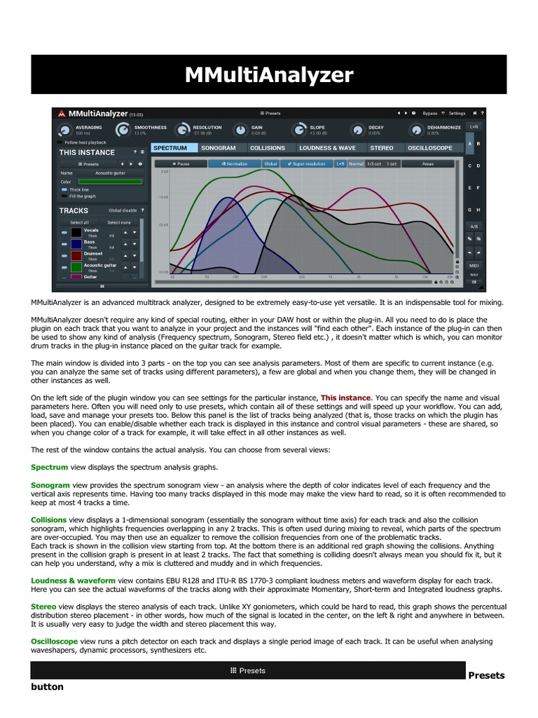 MMultiAnalyzer PDF | PDF | Graphics Processing Unit | Equalization (Audio)