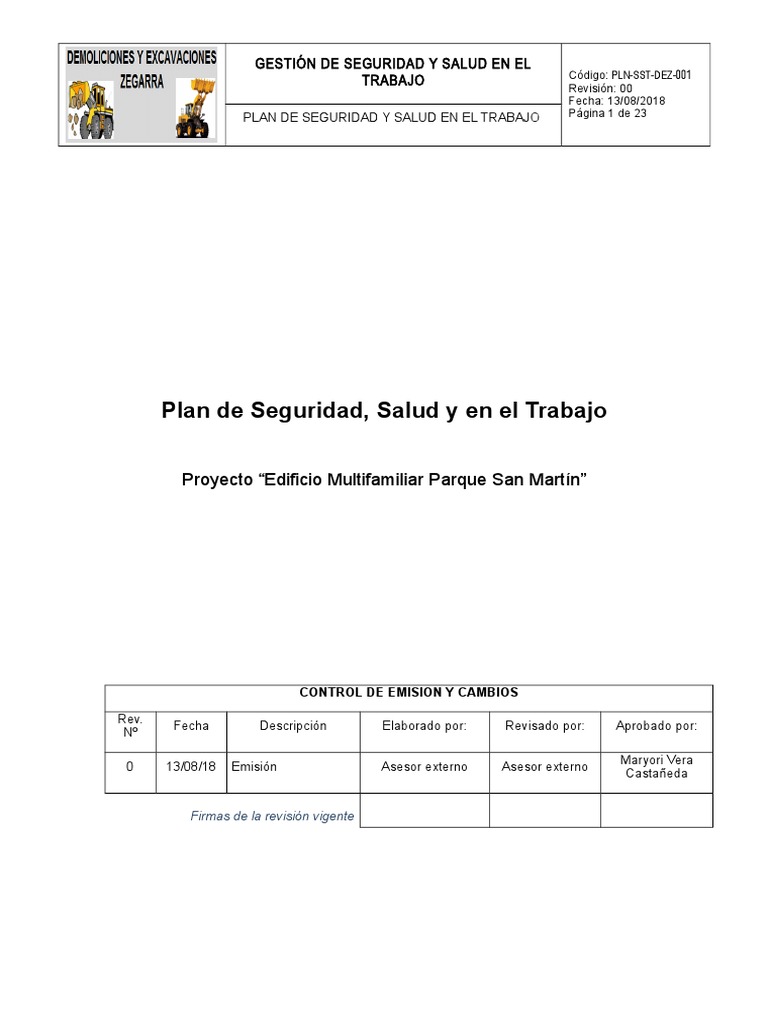 Plan de Seguridad y Salud Laboral | PDF | Andamio | Tornillo