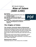 Chapter 8 - The Rise of Islam, 600-1200 (Missing the Formation of the Umma and the Rec Entering of Islam)