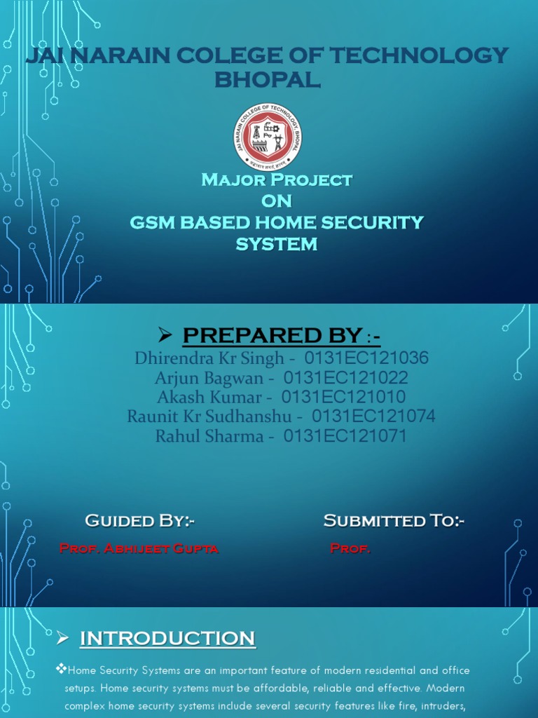 GSM Based Home Security System PDF Power Supply Electronic Circuits