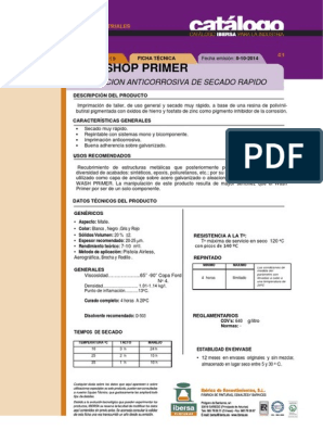 Imprimación anticorrosiva dos componentes: Shop Primer Epoxi