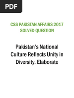 Pakistan National Culture Reflects Unity in Diversity PDF