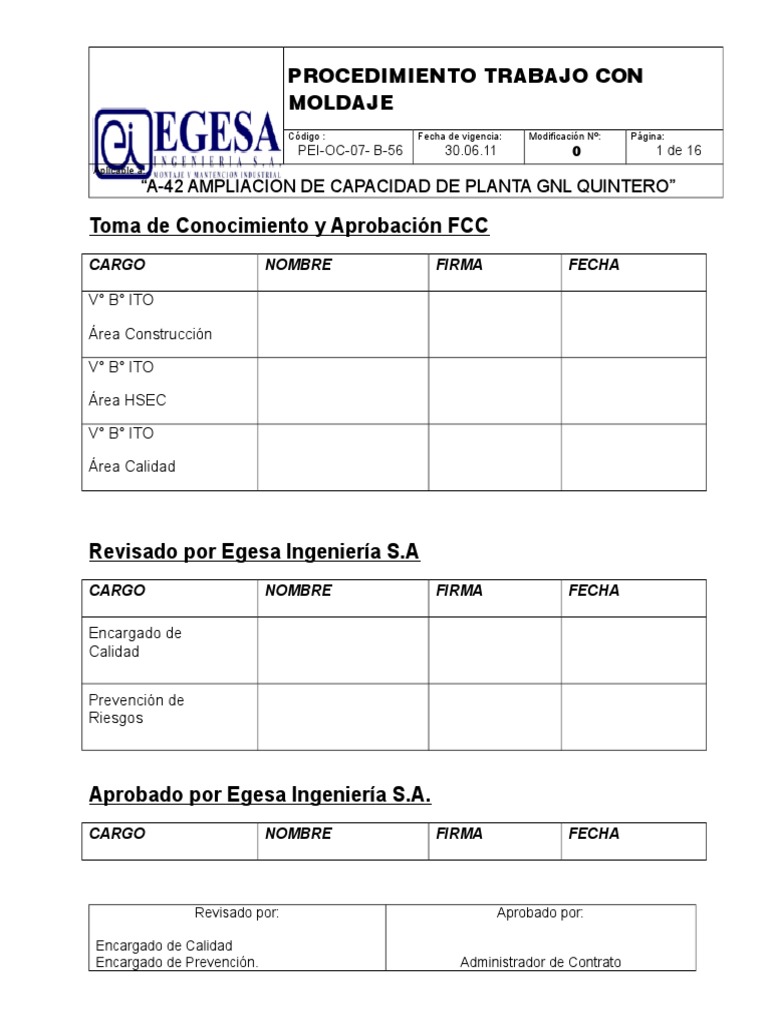 Procedimiento Cierre Perimetral | PDF | Hormigón | Materiales de ...