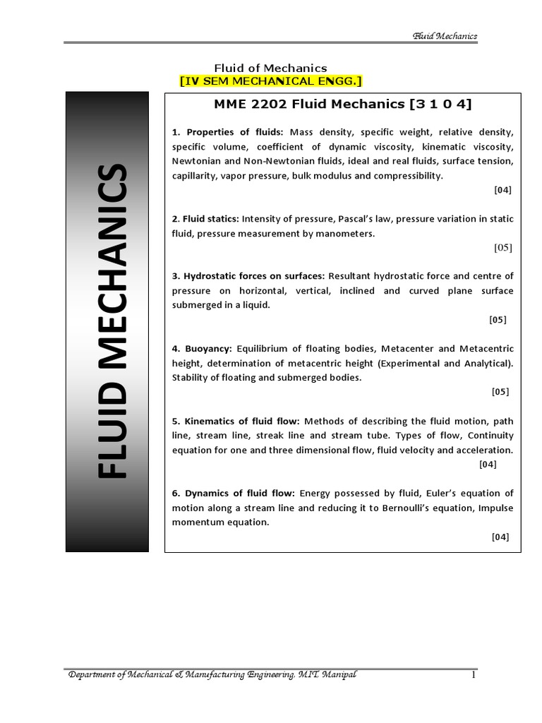 Properties of Fluids in Mechanics | PDF | Fluid Mechanics | Viscosity