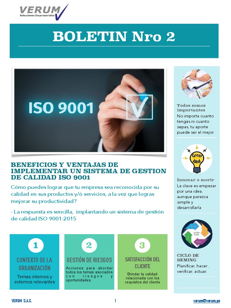 Beneficios de implementar ISO 9001 | PDF | Producción y fabricación ...
