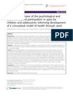 A Systematic Review of The Psychological and Social Benefits of Participation in Sport For Children and Adolescents: Informing Development of A Conceptual Model of Health Through Sport