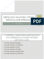 Mengapa Manusia Tidak Mengalami Spesiasi