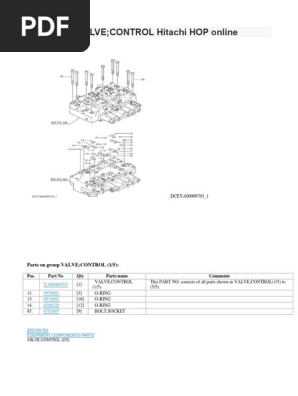 ZX210H-5G Valve Control Complete | PDF | Valve | Screw