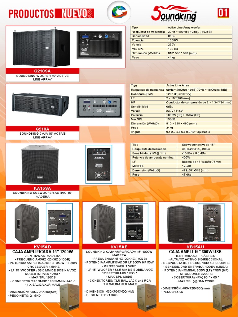 Productos de Audio Soundking | PDF | Electrónica de audio ...