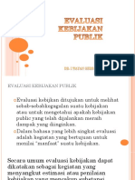 Kuliah 13 Evaluasi Kebijakan Publik