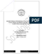 Soal USBN Sosiologi K-2013 Pilihan Ganda Paket Utama Tahun 2017-2018 PDF