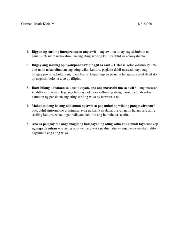 Wika Awit | PDF